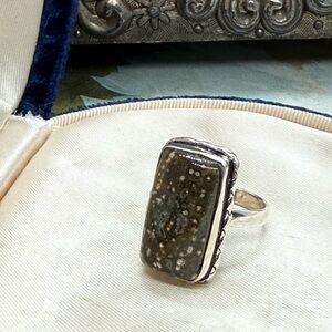 Vintage Ocean Jasper Silver Ring